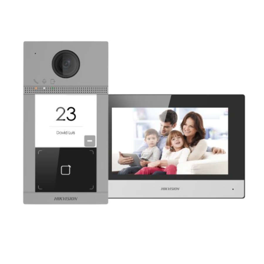 Hikvision IP video intercom kit with door station and monitor